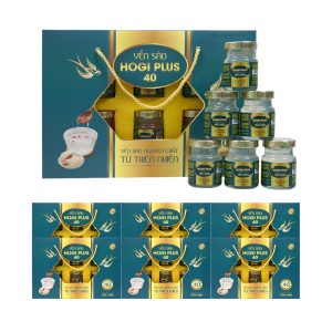 Combo 6 Hộp Yến Sào HOGI PLUS 40 Tổ Yến Giúp Phục Hồi Sức Khỏe Cho Cơ Thể, Hộp 6 Hũ x 70ml